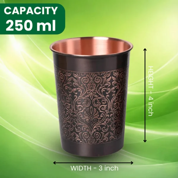 Black Antique Copper Water Glass Set of 2 with Gold Gift Box