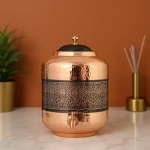 Black Etching Design Copper Water Dispenser