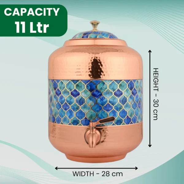 Handcrafted Copper Water Dispenser 11 Litre