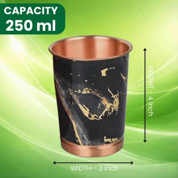 Printed Copper Water Glass Set of 2 with Gift Box