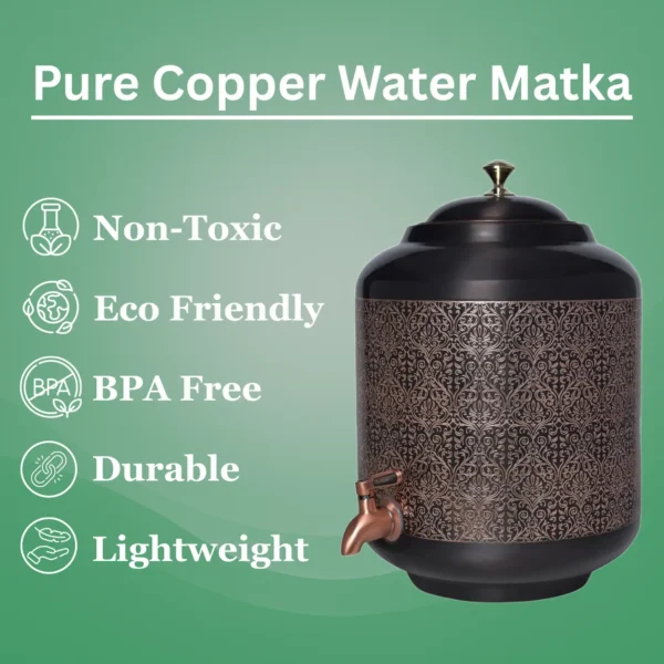 Pure Copper Water Dispenser 11 Litre with Leak-Proof Tap