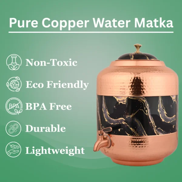 Pure Copper Water Dispenser 11 Litre with Leak-Proof Tap