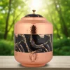 Pure Copper Water Dispenser 11 Litre with Leak-Proof Tap | Hammered & Printed Design Copper Water Matka for Home and Office