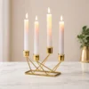 Golden 4 Taper Candle Holder Stand