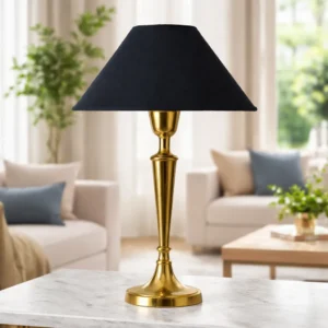 Luxury Black Shade Brass Table Lamp for Bedroom & Living Room