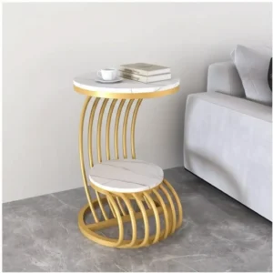 Modern Golden Side Coffee Table with Marble tops Modern Golden Side Coffee Table with Marble tops