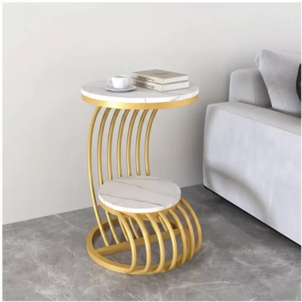Modern Golden Side Coffee Table with Marble tops Modern Golden Side Coffee Table with Marble tops