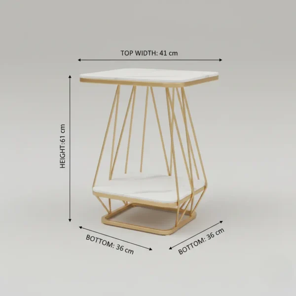 Modern Side Table with Marble Top 1 Modern Side Table with Marble Top