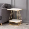 Modern Side Table with Marble Top Modern Side Table with Marble Top
