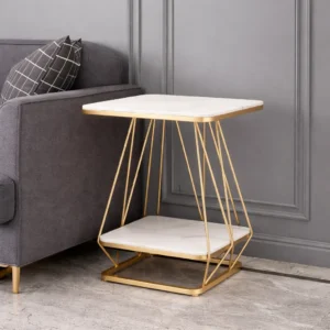 Modern Side Table with Marble Top Modern Side Table with Marble Top