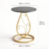 Round Side Table with Natural Marble Top