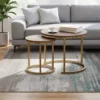 Round Table with Gold Metal Frame & Wooden