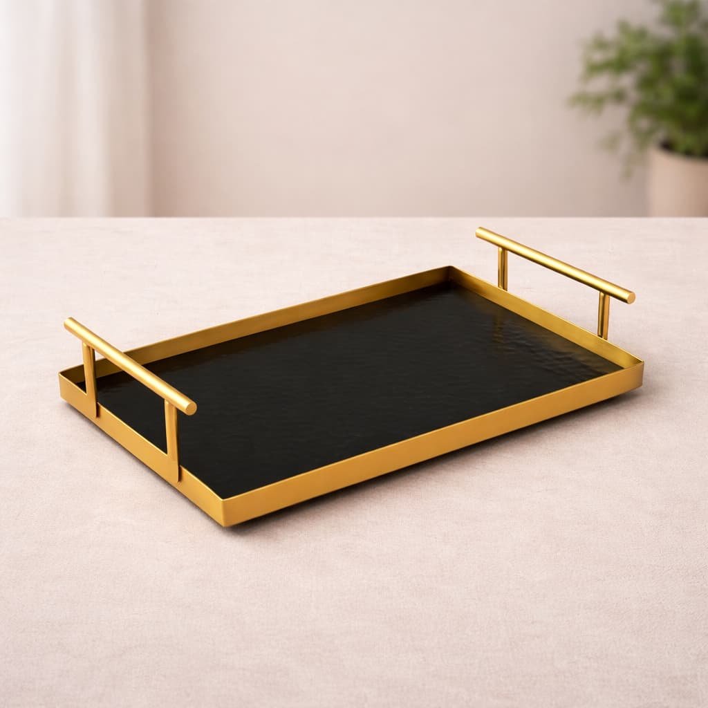 Serving & Decorative Rectangular Metal Serving Tray