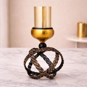 Unique Metal Candle Holder with Glass