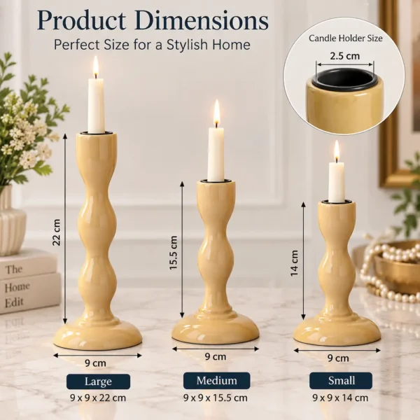 Beige Candle Holder for Home Décor