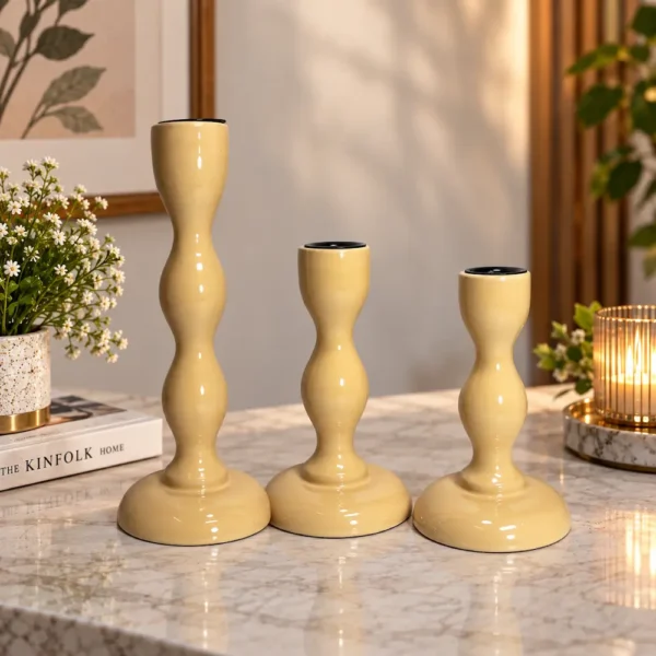 Beige Candle Holder for Home Décor