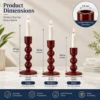 Mehroon Enameled Mango Wood Candle Holder